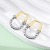 Brass Micro Pave Clear Cubic Zirconia Hoop Earrings EJEW-H158-17A-GP-3