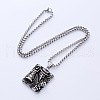 Stainless Steel Raven Gentleman Plague Doctor Pendant Necklaces for Men WX0578-5