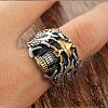 Two Tone Skull Head Men's Stainless Steel Finger Ring PW-WG11803-02-3
