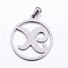 304 Stainless Steel Pendants STAS-K162-077P-2