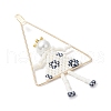 Handmade Glass Seed Beaded Girl Play on Swing Big Pendants PALLOY-MZ00695-02-3