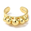 Rack Plating Brass Round Ball Open Cuff Rings RJEW-K249-08G-2