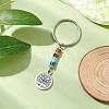 Natural Lapis Lazuli Green Aventurine Tiger Eye Red Jasper Lepidolite Howlite Red Aventurine & Alloy Keychain KEYC-JKC00813-4