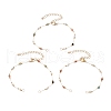 304 Stainless Steel & Faceted Round Gemstone Link Chain Bracelet Making AJEW-JB01346-1