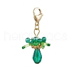 Glass & Acrylic & Shell Pearl Flower Pendant Decorations HJEW-MZ00209-07-2