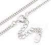 925 Sterling Silver Double Ball Chain Necklaces NJEW-C052-08P-2