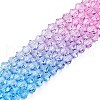 Gradient Color Baking Painted Glass Bead Strands DGLA-A039-T4mm-A06-4