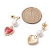 Valentine's Day Alloy Enamel Dangle Stud Earrings with Brass Pins EJEW-JE05374-4