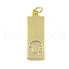 Brass Micro Pave Clear Cubic Zirconia Pendants KK-P266-06G-O-1