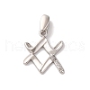 925 Sterling Silver Micro Pave Clear Cubic Zirconia Pendants STER-H117-01P-11-1