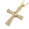 Brass Micro Pave Clear Cubic Zirconia Pendant Necklaces NJEW-B101-07G-03-1