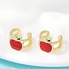 Brass Enamel Cuff Earrings EJEW-Q036-02A-G-5
