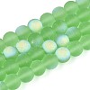 Frosted Transparent Glass Beads Strands GLAA-T032-T8mm-MBB17-1