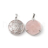 Natural Rose Quartz Pendants G-P498-04P-27-2