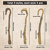SUNNYCLUE 12Pcs 3 Style Tibetan Style Alloy Bookmarks Findings with Loop FIND-SC0006-61-2