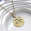Viking Pentagram 304 Stainless Steel Pendant Necklaces NJEW-M096-01G-1