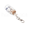 Natural Lapis Lazuli/Amethyst/Carnelian/Citrine/Rose Quartz/Amazonite Chip & Shell Beads inside Glass Wishing Bottle Pendant Decorations HJEW-JM03221-5