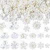  120Pcs 6 Style Flower ABS Plastic Imitation Pearl Bead Caps OACR-NB0001-41-1