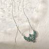 Hip-hop Style Brass Micro Pave Green Cubic Zirconia Wing Pendant Necklaces TE8910-2-1
