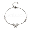 304 Stainless Steel Butterfly Link Bracelets BJEW-C098-01B-P-4
