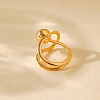 Round Beaded Brass Adjustable Finger Rings FS-WG25FED-01-4