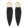 Brass Resin Teardrop Stud Earrings for Women EJEW-U030-01G-03-1