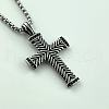 Vintage Stainless Steel Wheat Cross Pendant Necklaces for Women KF0983-3