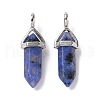 Natural Blue Sesame Jasper Pointed Pendants G-K329-28P-2