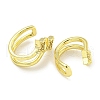 Brass Micro Pave Cubic Zirconia Cuff Earrings EJEW-C104-065G-2