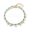 3Pcs 3 Style Natural Pearl & White Moonstone & Synthetic Turquoise & Opalite Beaded Necklaces Set NJEW-JN04000-1