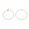 Brass Hoop Earring Findings KK-T038-428G-2