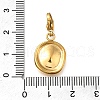 Flat Round 304 Stainless Steel Rhinestone Pendants Decoration STAS-R159-53G-4