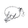Butterfly 925 Sterling Silver Cable Chain Adjustable Finger Rings for Women FS-WG3E563-01-5