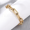304 Stainless Steel Paperclip Chain Bracelets for Women BJEW-Z128-01G-01-1