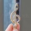 Alloy and Glass Rhinestone Musical Note Brooch PW-WG3A58A-05-1