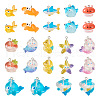  24Pcs 12 Styles Marine Series Transparent Resin Pendants RESI-TA0002-43-1