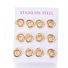304 Stainless Steel Stud Earrings EJEW-L241-02G-3