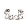 Non-Tarnish 3 Pairs 304 Stainless Steel Triple Heart Stud Earrings for Women EJEW-K279-04P-3
