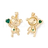 Rack Plating Brass Micro Pave Cubic Zirconia Pendants ZIRC-I057-36G-3