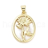 Rack Plating Brass Pave Shell Pendants KK-Z064-28G-05-1