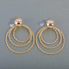 Triple Ring Brass Stud Earrings EE6094-2