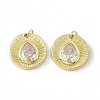 Brass Cubic Zirconia Charms KK-E068-VC012-2