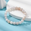 Dyed Natural Weathered Agate Round Beaded Stretch Bracelet for Women BJEW-JB09382-02-2