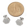 304 Stainless Steel Micro Pave Clear Cubic Zirconia Stud Earrings STAS-Z107-01P-01-5