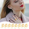 8Pcs 8 Style 304 Stainless Steel Open Cuff Rings Set with Hollow Charms RJEW-AB00002-6