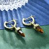 Natural Tiger Eye Hoop Earrings EJEW-P306-01G-09-2