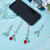 4Pcs 2 Style Glass & Acrylic Mobile Straps HJEW-DR00055-5