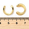 Brass Micro Pave Clear Cubic Zirconia Cuff Earrings EJEW-K309-13G-5