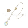 Glass Crystal Balls & Brass Sun Moon Pendant Ornament HJEW-JM02158-3