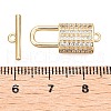 Brass Micro Pave Clear Cubic Zirconia Toggle Clasps KK-N254-163G-4